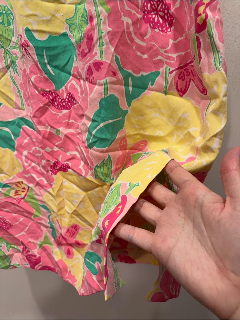 VINTAGE LILLY PULITZER Silk A Line Skirt Shoo Fly Butterflies and Poppies Print - Picture 4 of 4